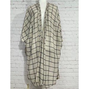 NWT Blush Noir Open Knit High Low Drape Cardigan Boho Sheer Accent Sweater 14